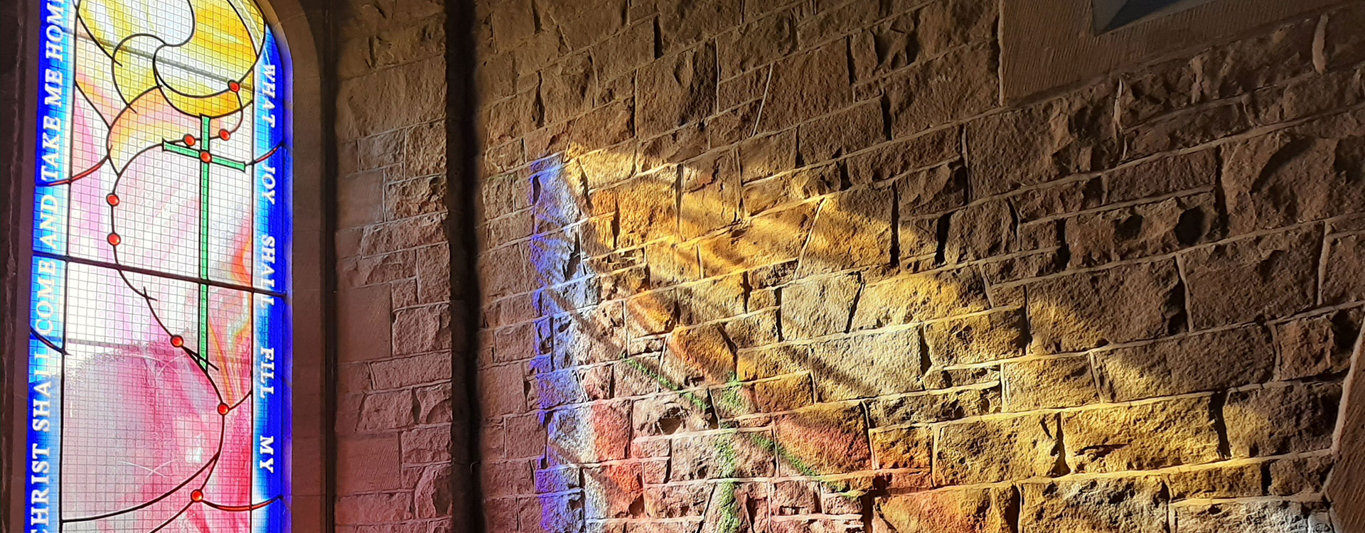Light through stained glass window